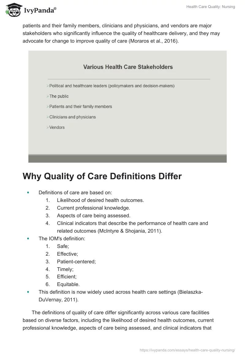 Health Care Quality: Nursing. Page 4
