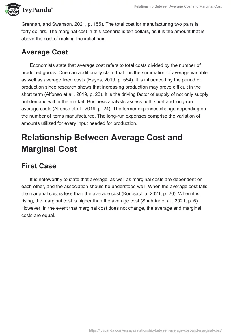 Relationship Between Average Cost and Marginal Cost. Page 2