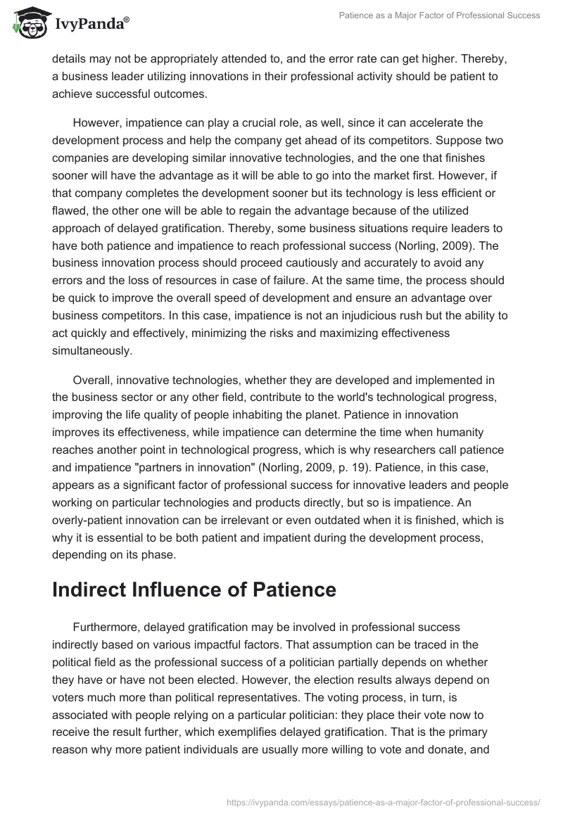 Patience as a Major Factor of Professional Success. Page 2