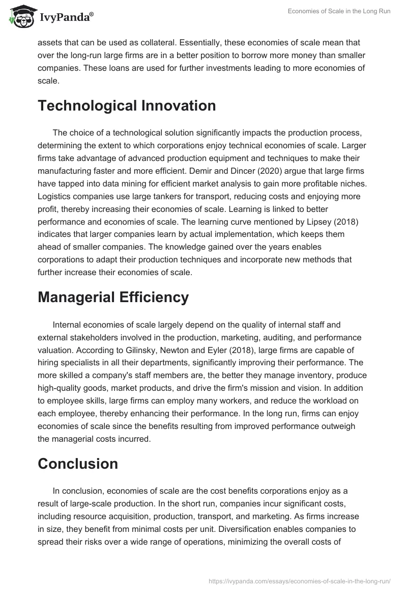 Strategies for Efficiency in Business Operations: Economies of Scale. Page 3