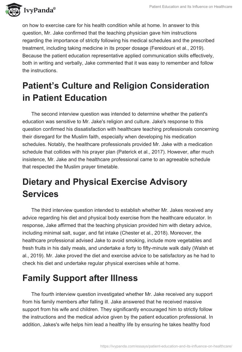 Patient Education and Its Influence on Healthcare. Page 2