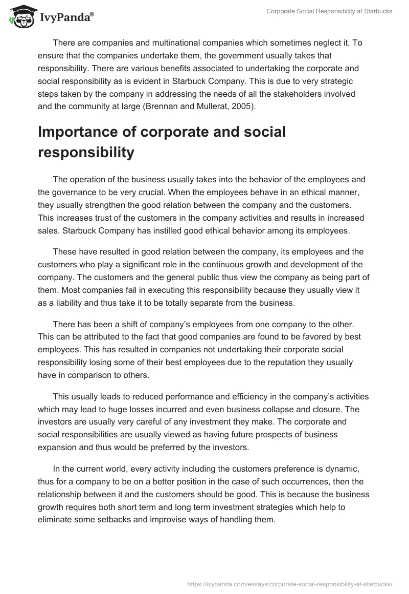 Corporate Social Responsibility at Starbucks. Page 2