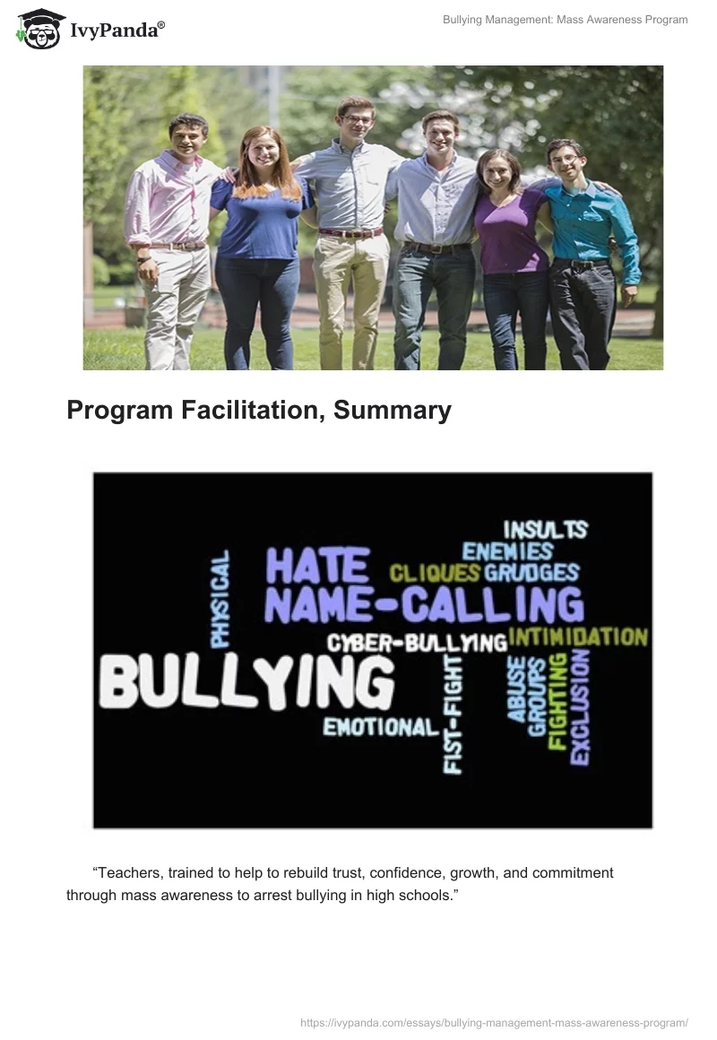 Bullying Management: Mass Awareness Program. Page 2