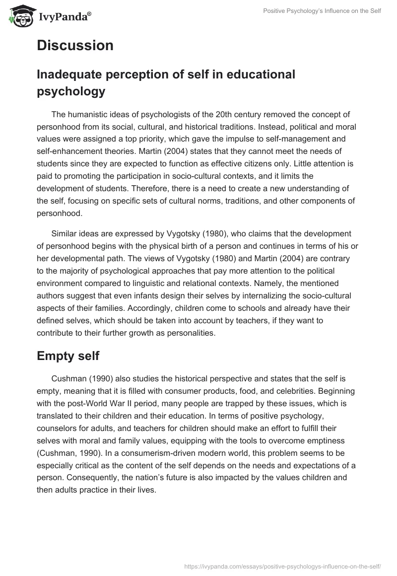 Positive Psychology’s Influence on the Self. Page 3