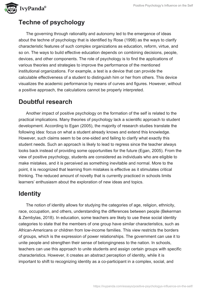 Positive Psychology’s Influence on the Self. Page 4