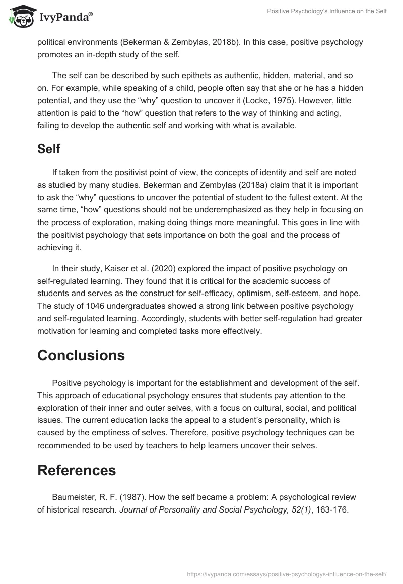 Positive Psychology’s Influence on the Self. Page 5