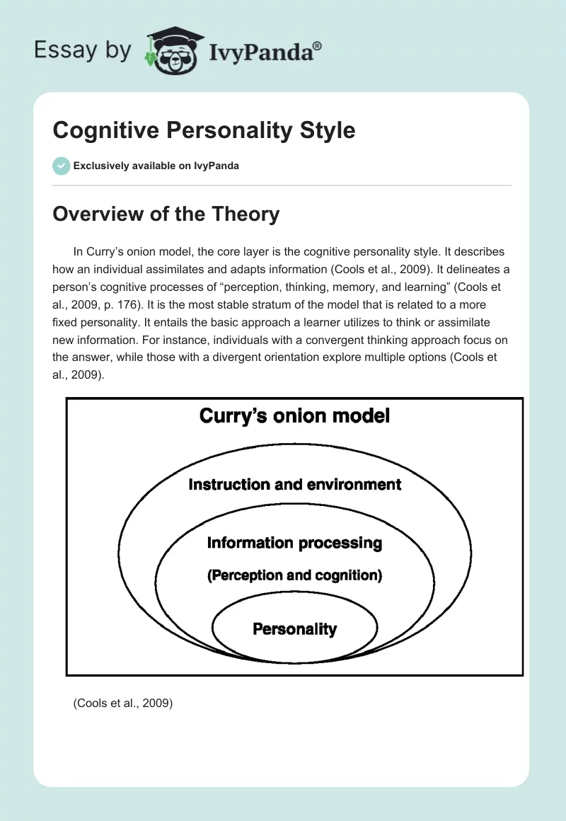 Cognitive Personality Style. Page 1