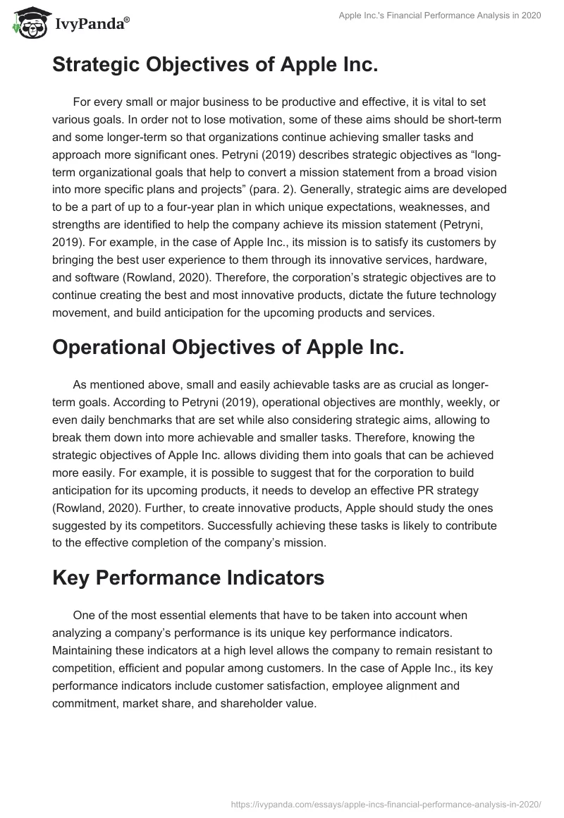 Apple Inc.'s Financial Performance Analysis in 2020. Page 2