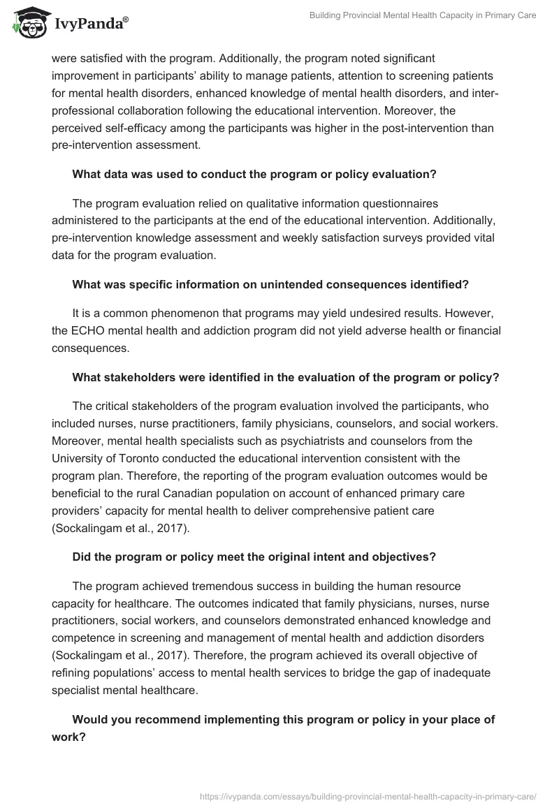 Building Provincial Mental Health Capacity in Primary Care. Page 2