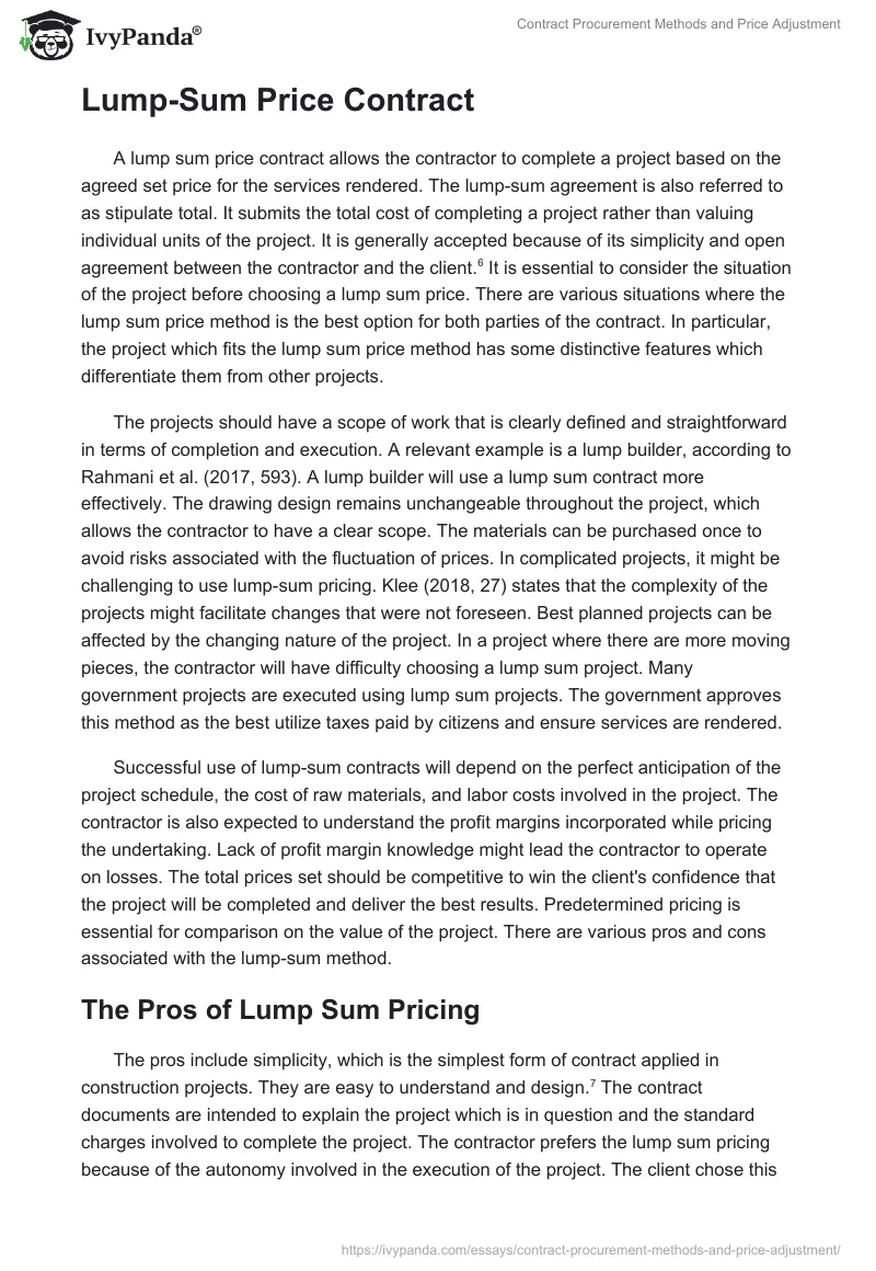 Contract Procurement Methods and Price Adjustment. Page 3