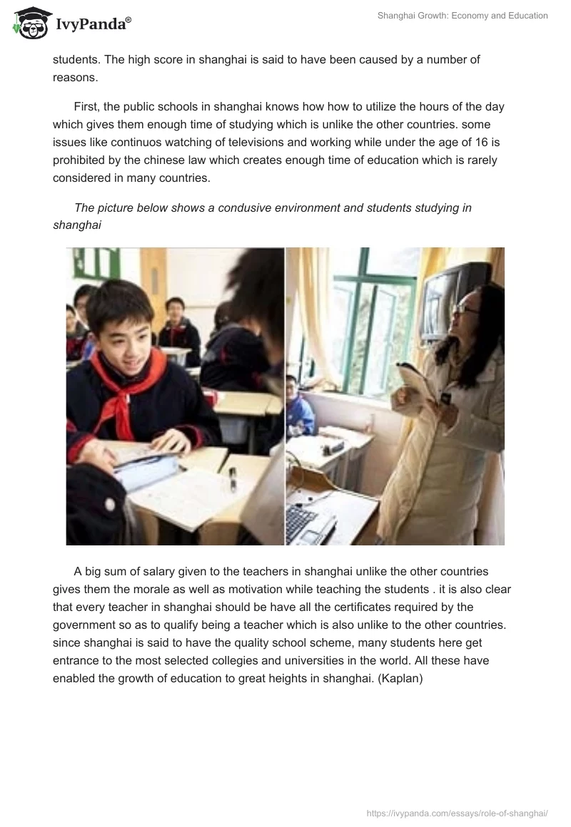 Shanghai Growth: Economy and Education. Page 4
