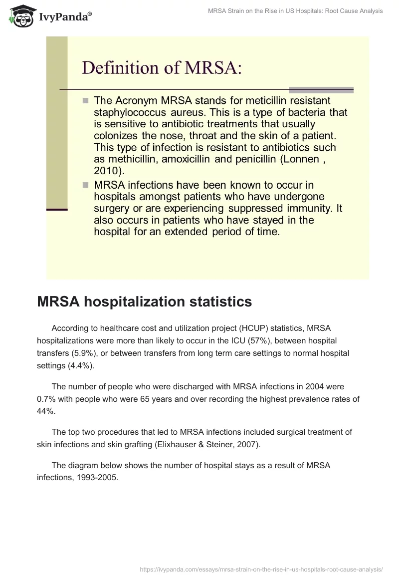 MRSA Strain on the Rise in US Hospitals: Root Cause Analysis. Page 2