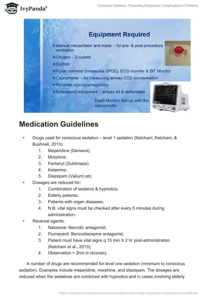Conscious Sedation: Preventing Respiratory Complications in Patients. Page 5