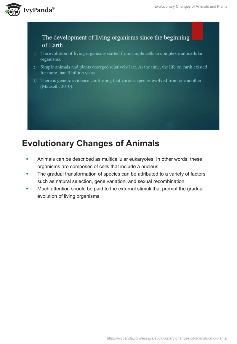 Evolutionary Changes of Animals and Plants. Page 5