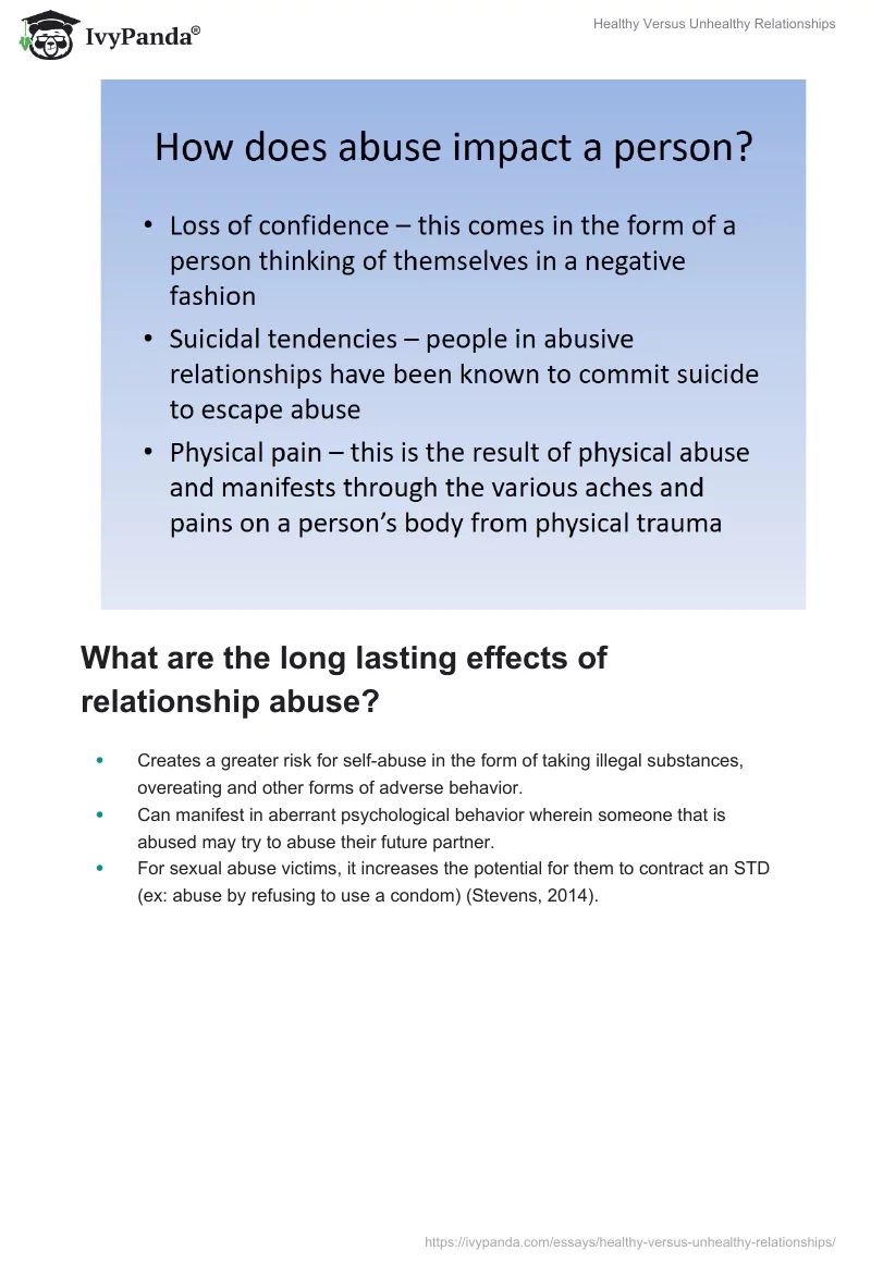 Healthy Versus Unhealthy Relationships. Page 5