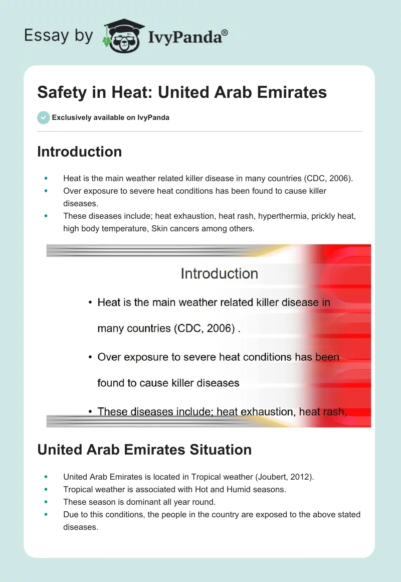 Safety in Heat: United Arab Emirates. Page 1