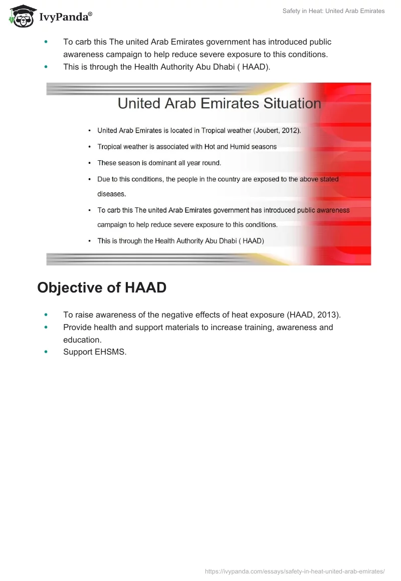 Safety in Heat: United Arab Emirates. Page 2