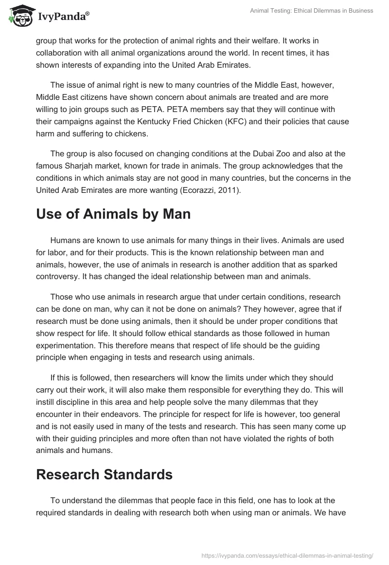 Animal Testing: Ethical Dilemmas in Business. Page 5
