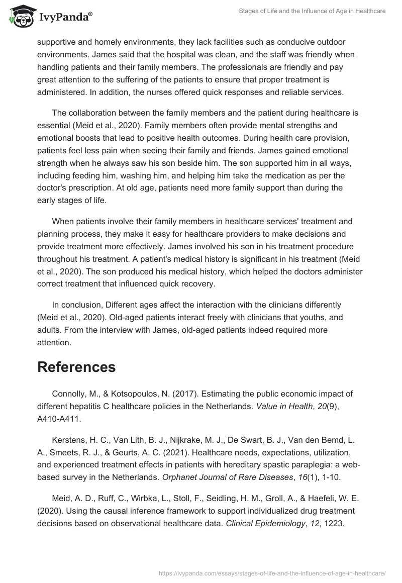 Stages of Life and the Influence of Age in Healthcare. Page 2