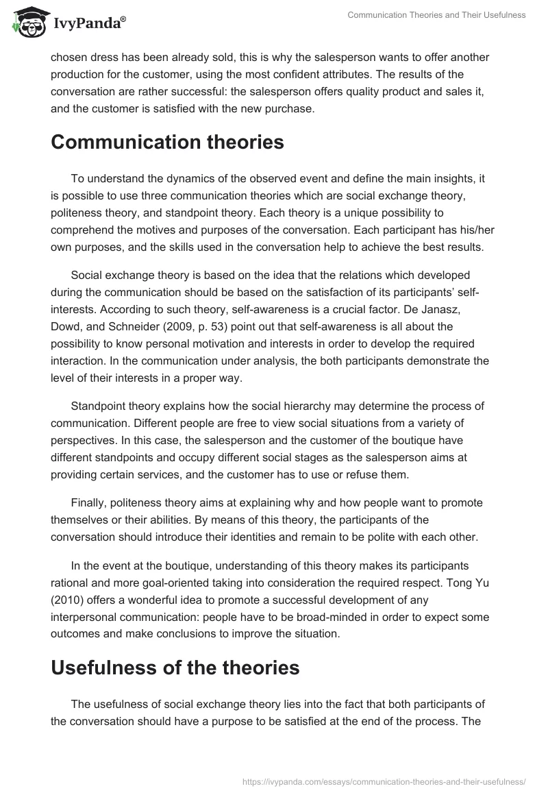 Communication Theories and Their Usefulness. Page 2