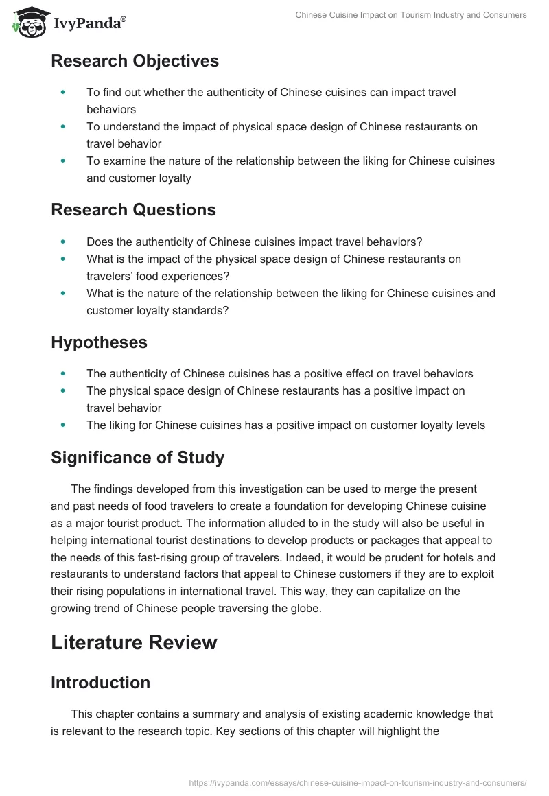 Chinese Cuisine Impact on Tourism Industry and Consumers. Page 4