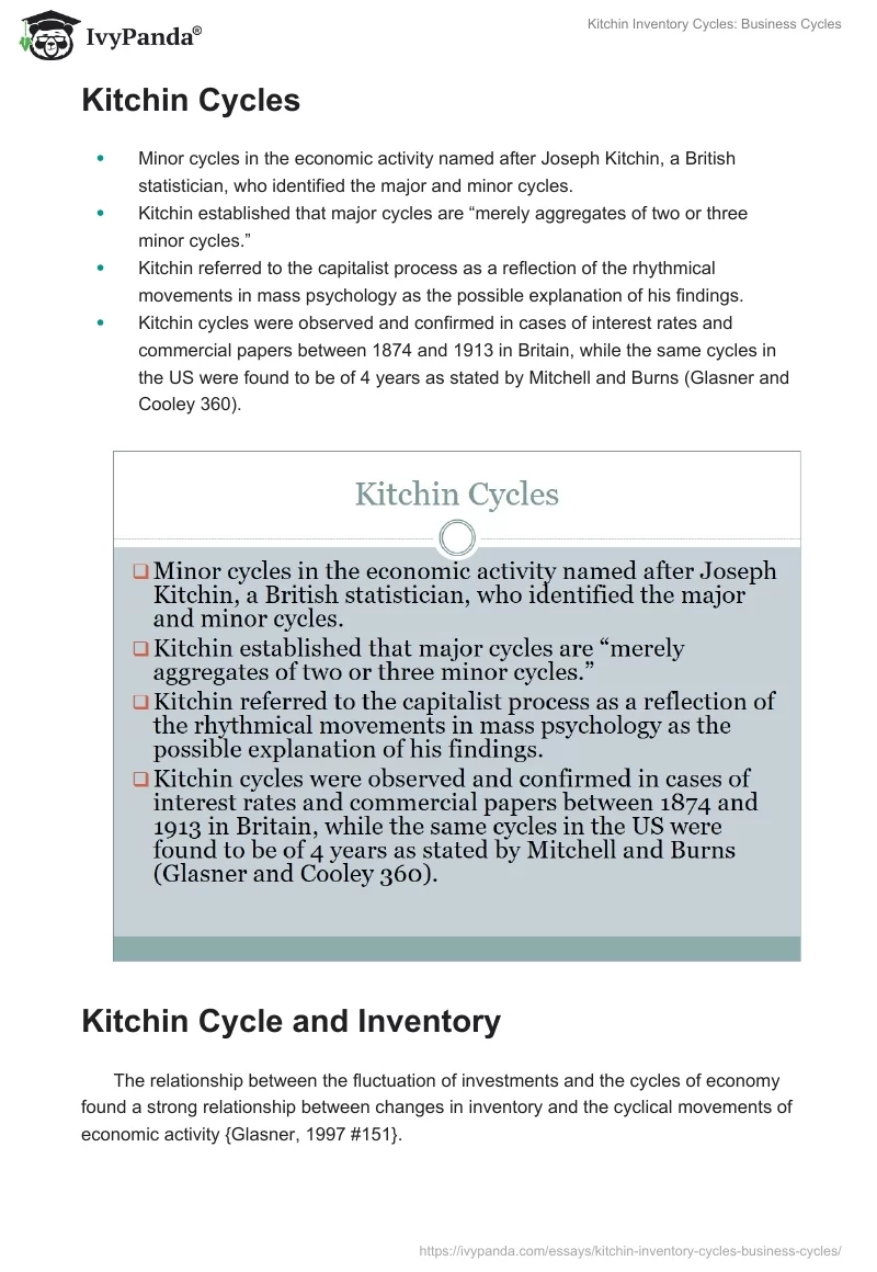 Kitchin Inventory Cycles: Business Cycles. Page 3