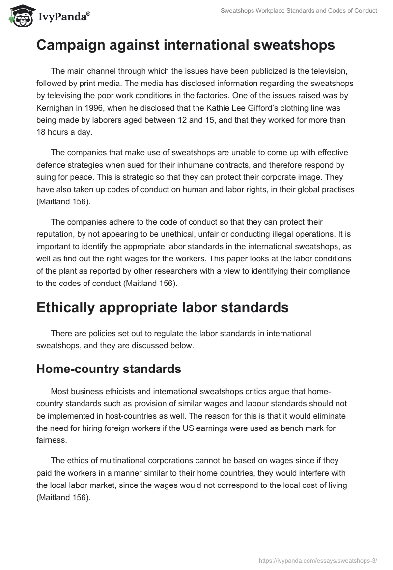 Sweatshops Workplace Standards and Codes of Conduct. Page 2
