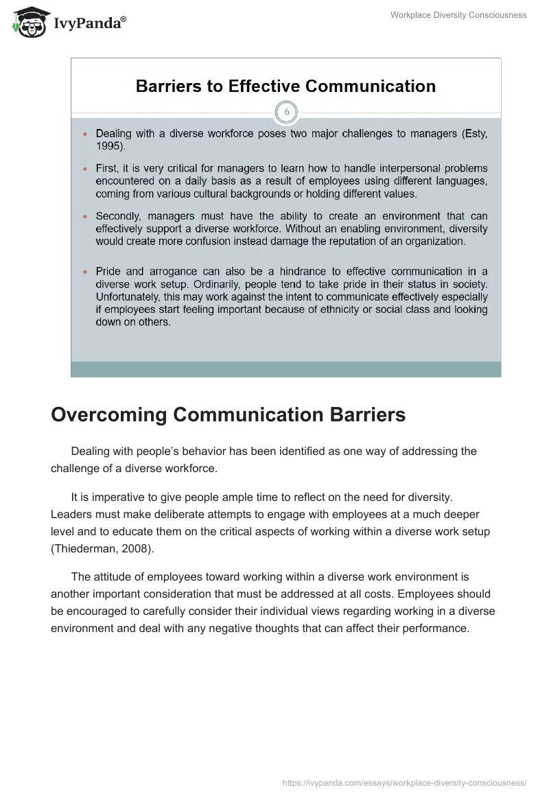 Workplace Diversity Consciousness. Page 5