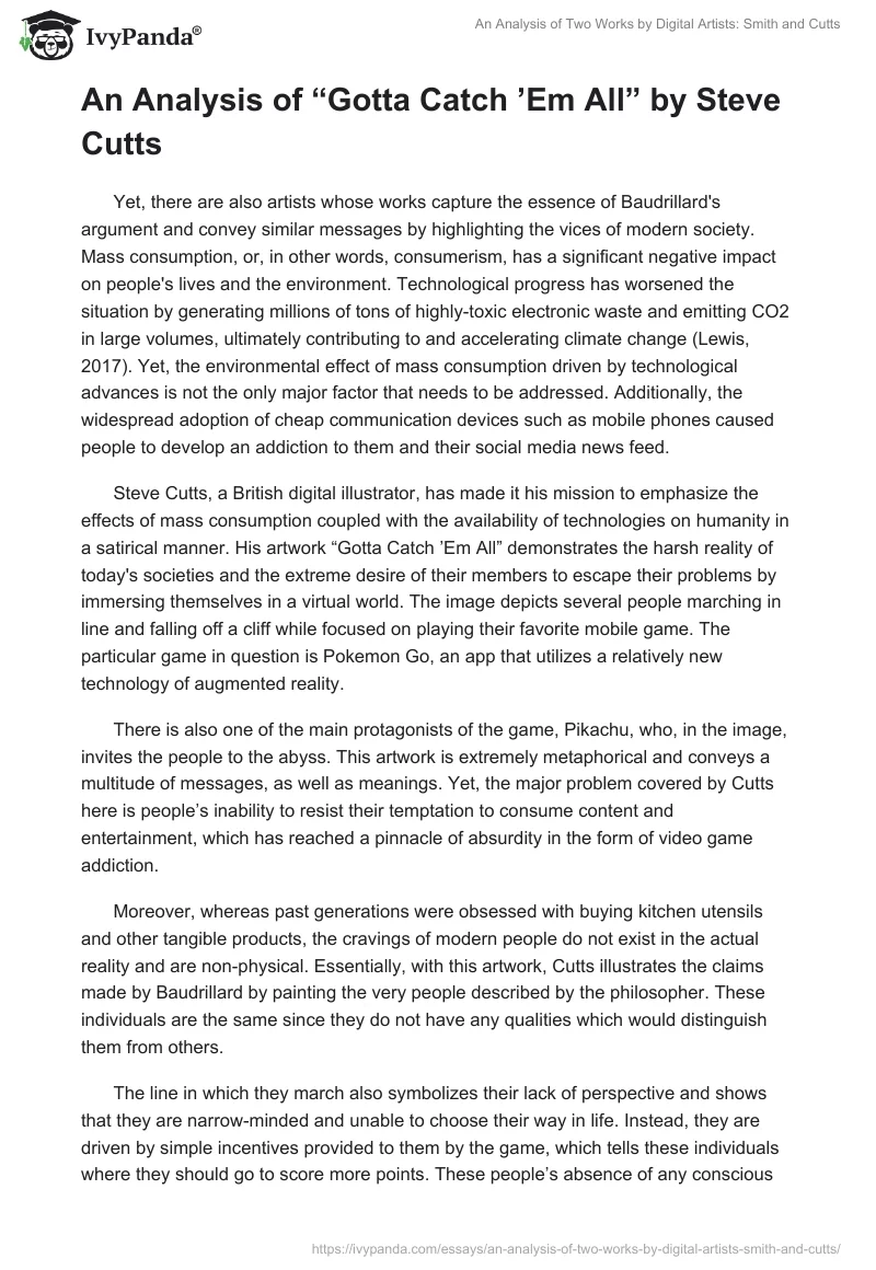 An Analysis of Two Works by Digital Artists: Smith and Cutts. Page 4