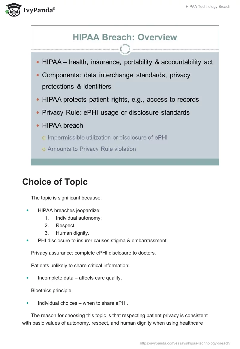 HIPAA Technology Breach. Page 2
