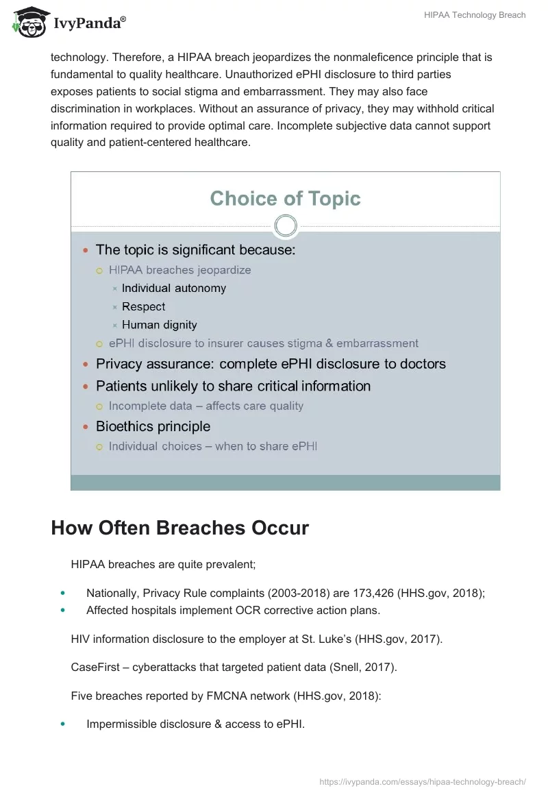 HIPAA Technology Breach. Page 3