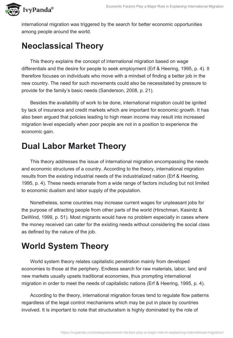 Economic Factors and International Migration. Page 4