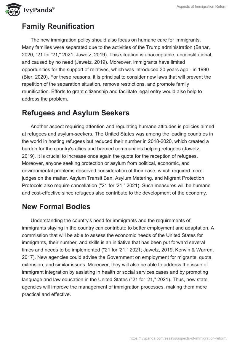 Aspects of Immigration Reform. Page 2