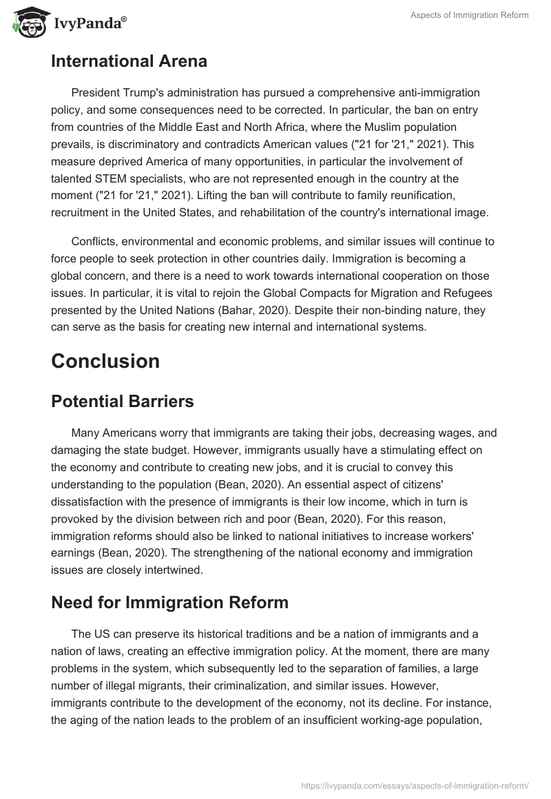 Aspects of Immigration Reform. Page 3