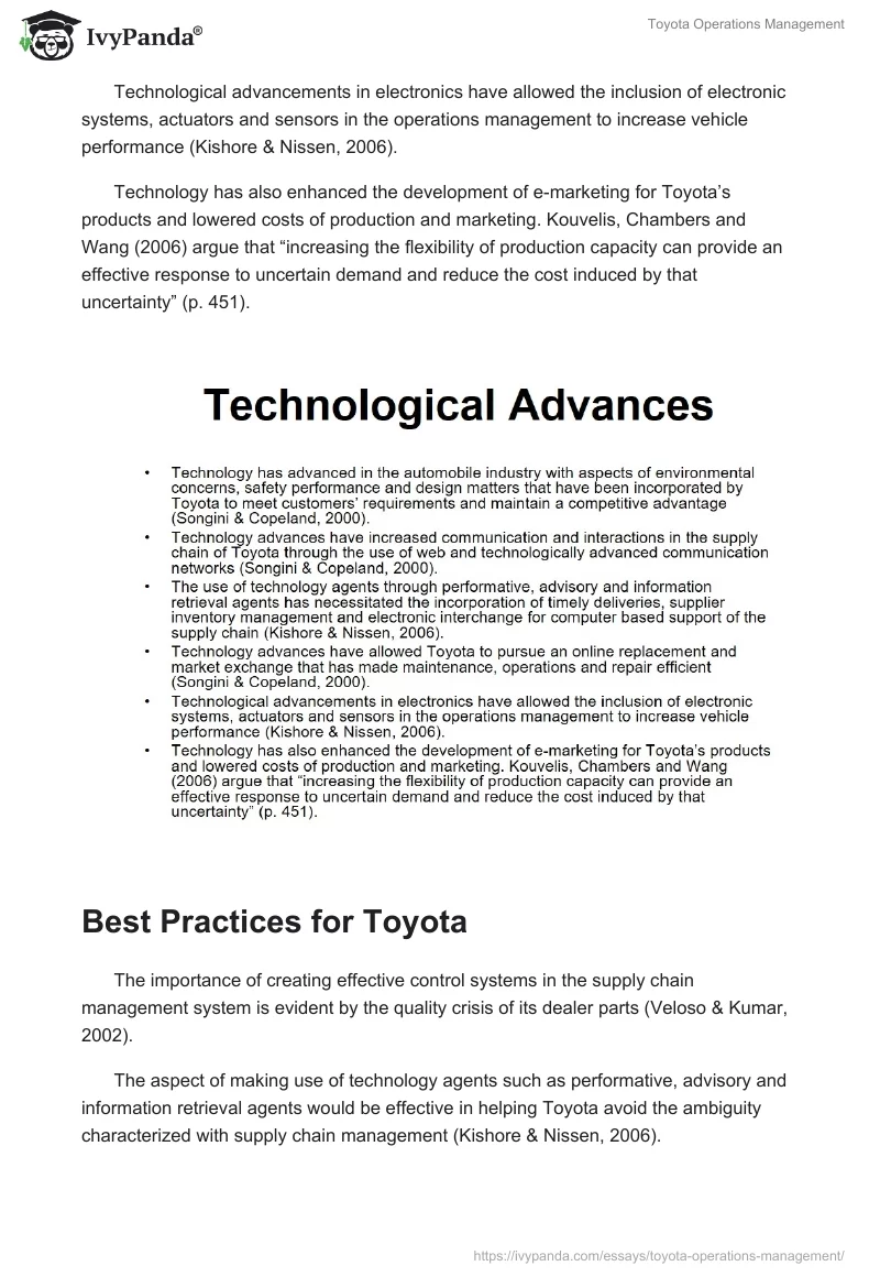 Toyota Operations Management. Page 5