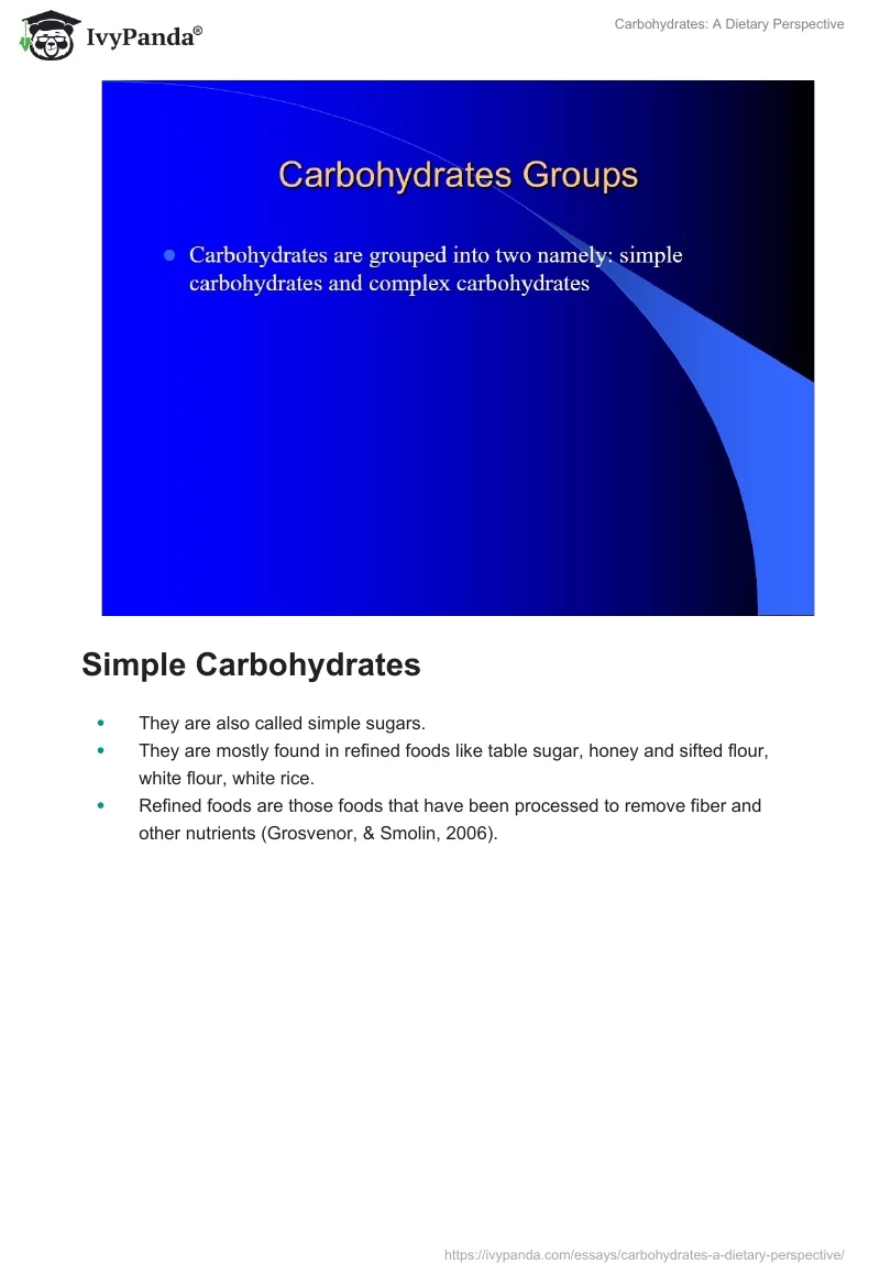 Carbohydrates: A Dietary Perspective. Page 3