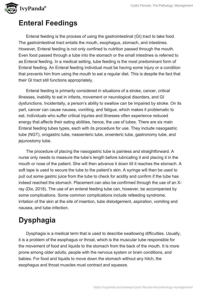 Cystic Fibrosis: The Pathology, Management. Page 2