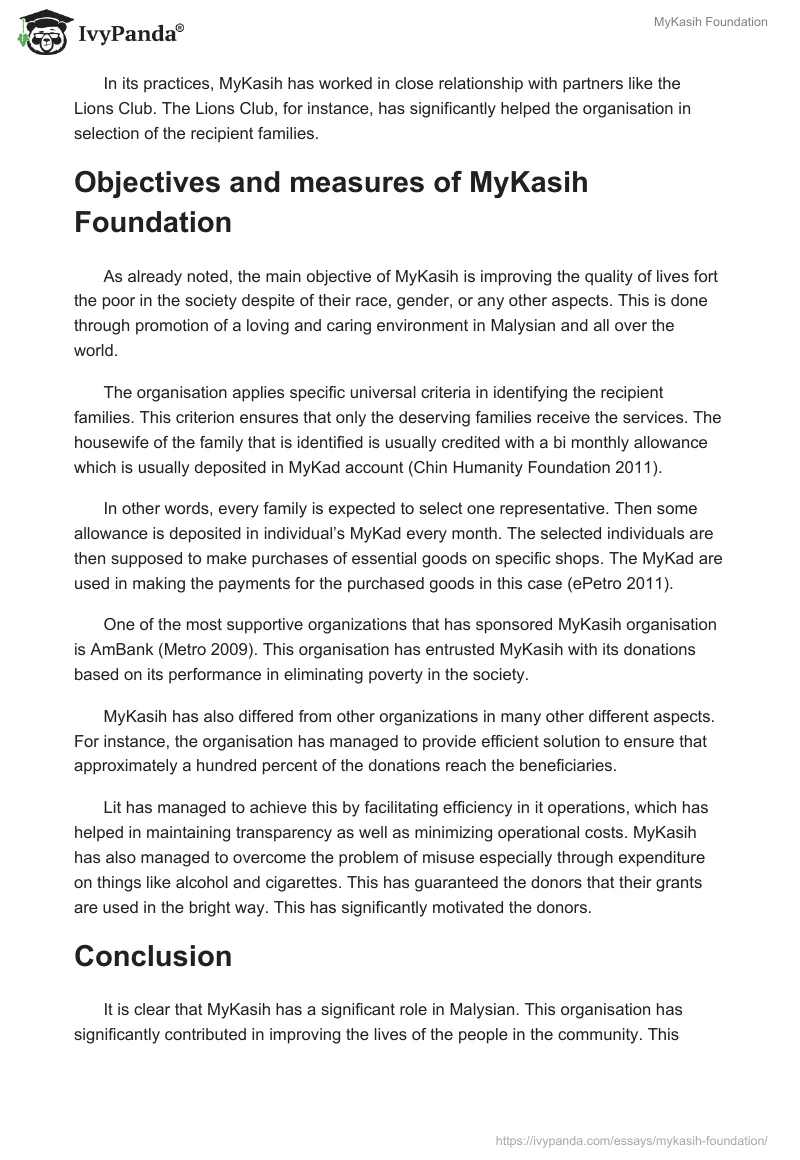 MyKasih Foundation. Page 3
