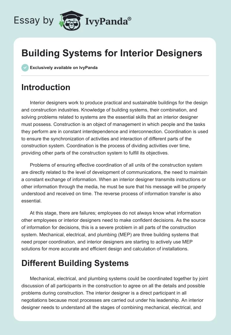 Building Systems for Interior Designers. Page 1