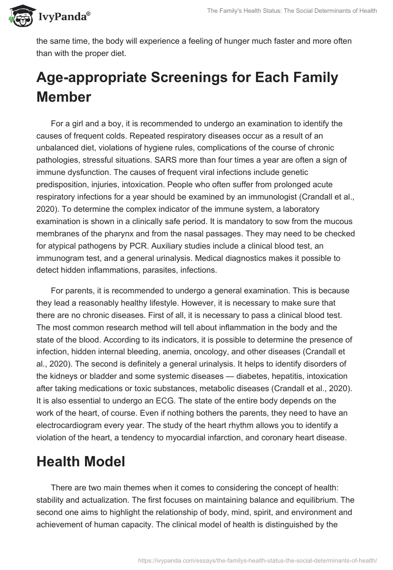 The Family's Health Status: The Social Determinants of Health. Page 2