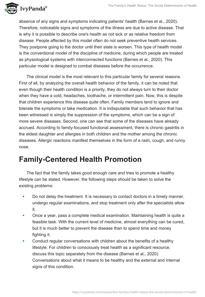 The Family's Health Status: The Social Determinants of Health. Page 3