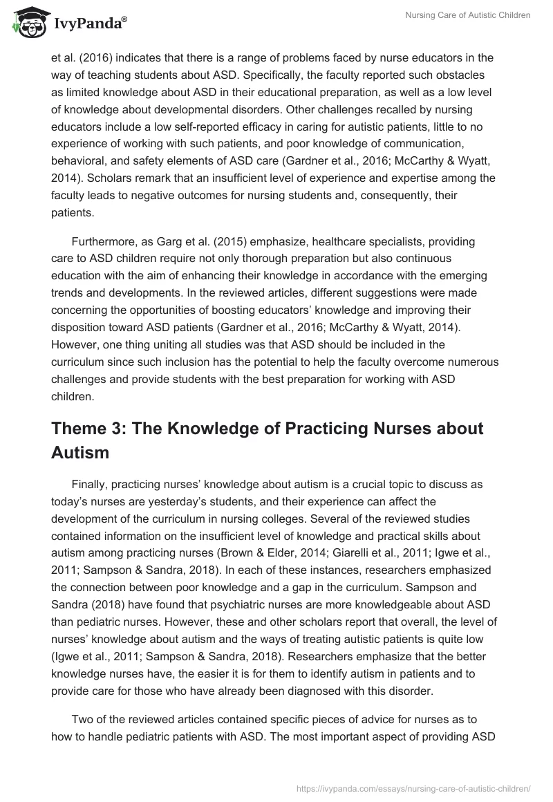 Nursing Care of Autistic Children. Page 5