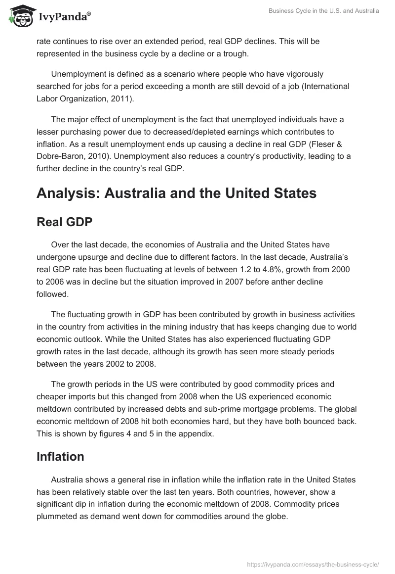 Business Cycle in the U.S. and Australia. Page 2