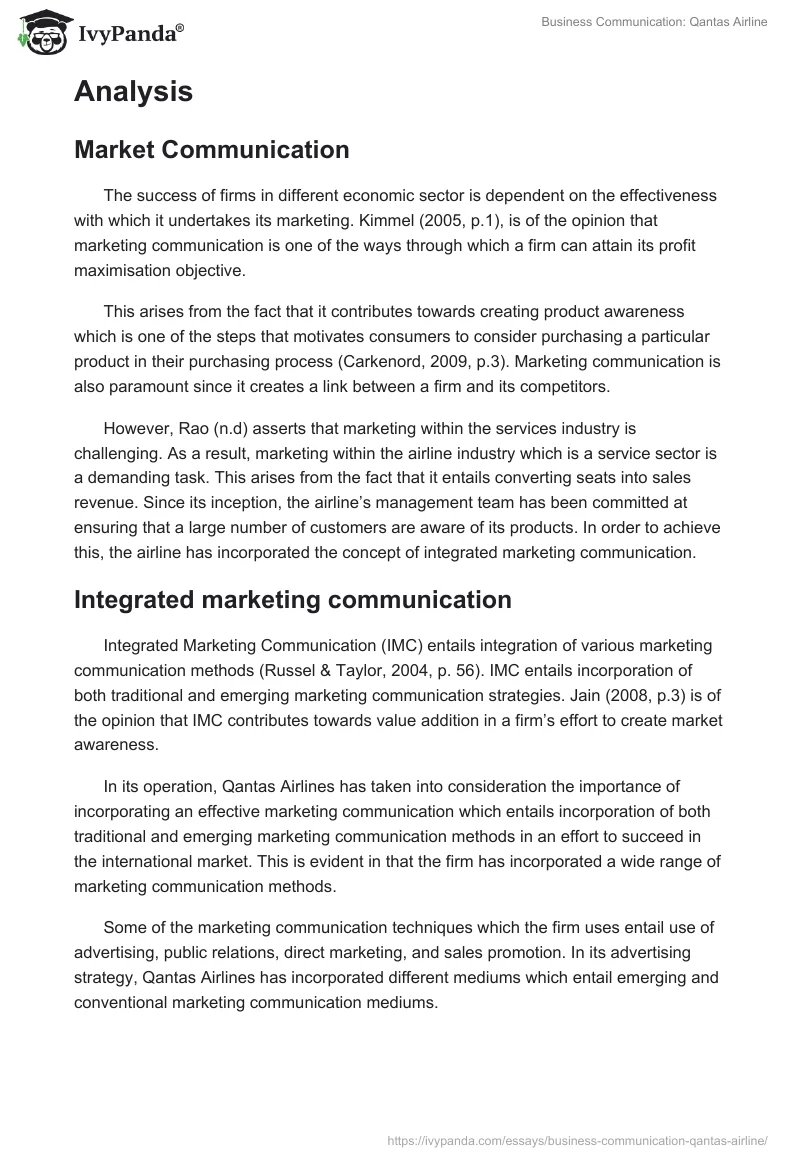 Business Communication: Qantas Airline. Page 4