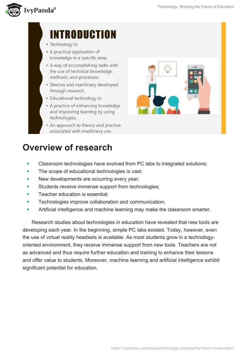 Technology: Shaping the Future of Education. Page 2