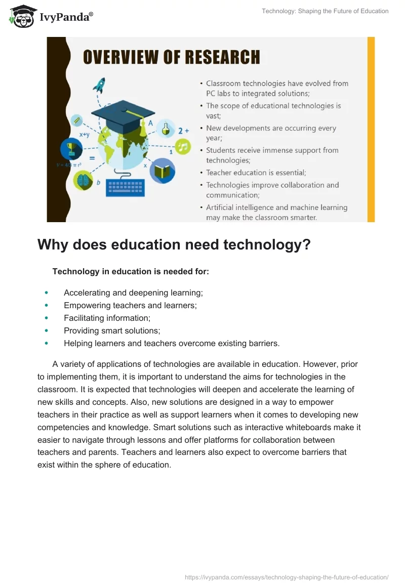Technology: Shaping the Future of Education. Page 3