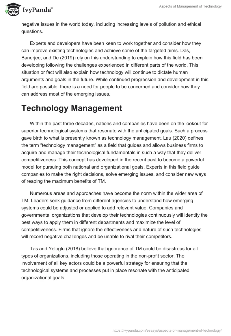 Aspects of Management of Technology. Page 2