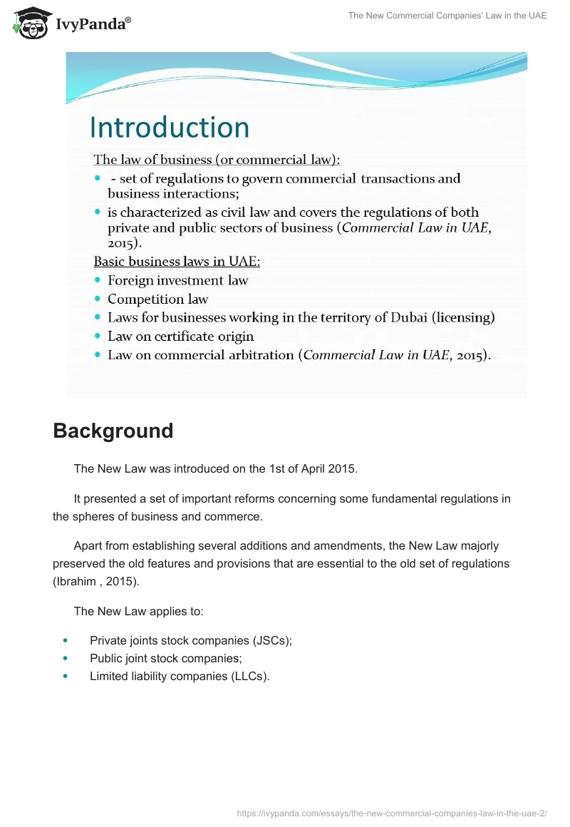 The New Commercial Companies’ Law in the UAE. Page 2