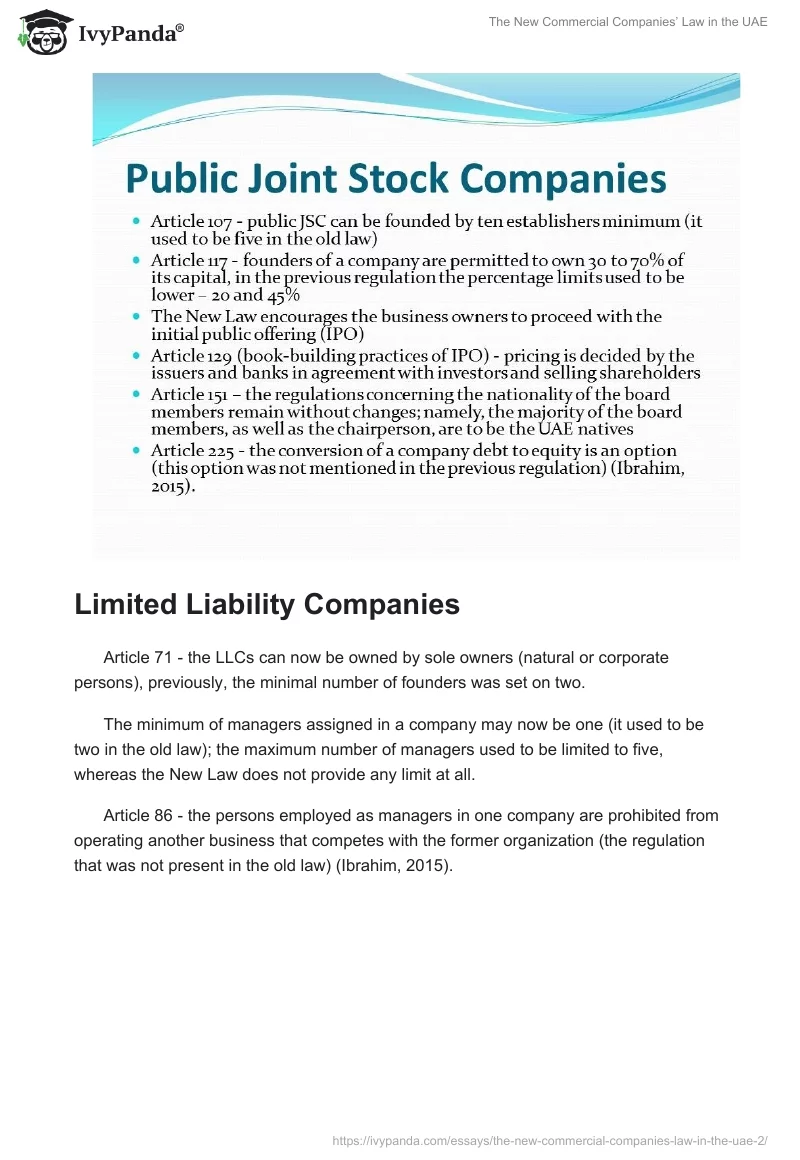 The New Commercial Companies’ Law in the UAE. Page 5