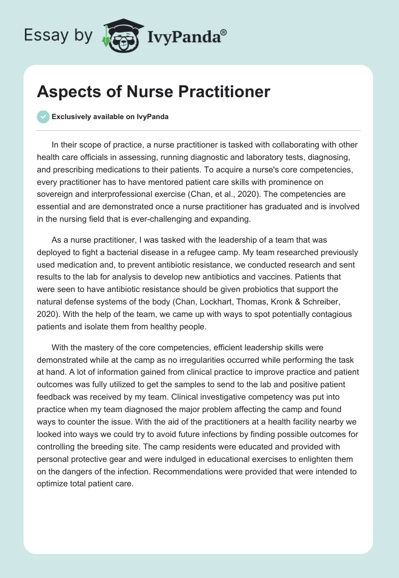 Aspects of Nurse Practitioner. Page 1